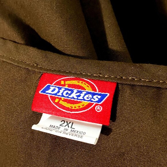 Dickies Mens V-neck Scrub Top 2XL Brown Medical Nurse Veterinary Tech Uniform - Picture 4 of 6